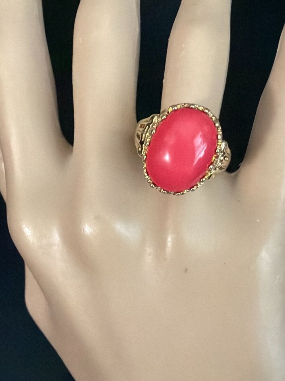 SETA Gold Coral Cocktail Ring